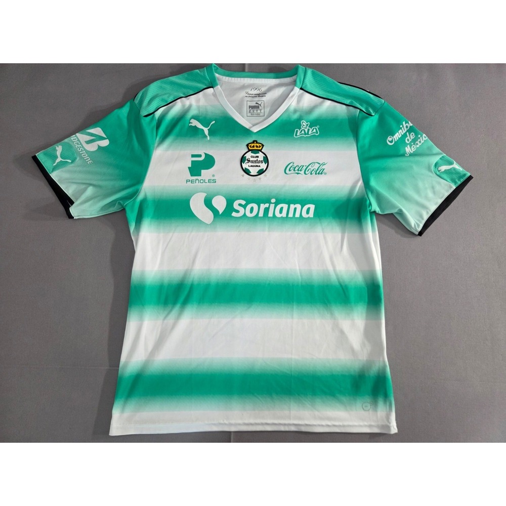 Puma Soccer Jersey Mens Extra Large Green Santos Laguna #58 Fernandez Liga MX